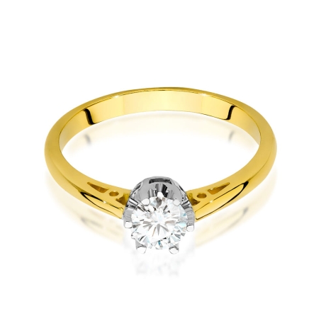Przejdź do produktu Pierścionek zaręczynowy z żółtego złota z diamentem 0,40ct Fire Of Love