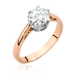Pierścionek zaręczynowy z różowego złota z diamentem 1,00ct Fire Of Love