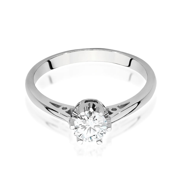 Pierścionek zaręczynowy z białego złota z diamentem 0,50ct Fire Of Love
