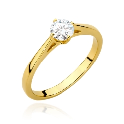 Pierścionek zaręczynowy z żółtego złota z diamentem 0,40ct Fire Of Love