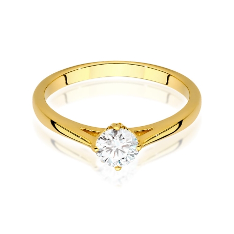 Przejdź do produktu Pierścionek zaręczynowy z żółtego złota z diamentem 0,40ct Fire Of Love 