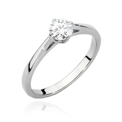 Pierścionek zaręczynowy z białego złota z diamentem 0,40ct Fire Of Love