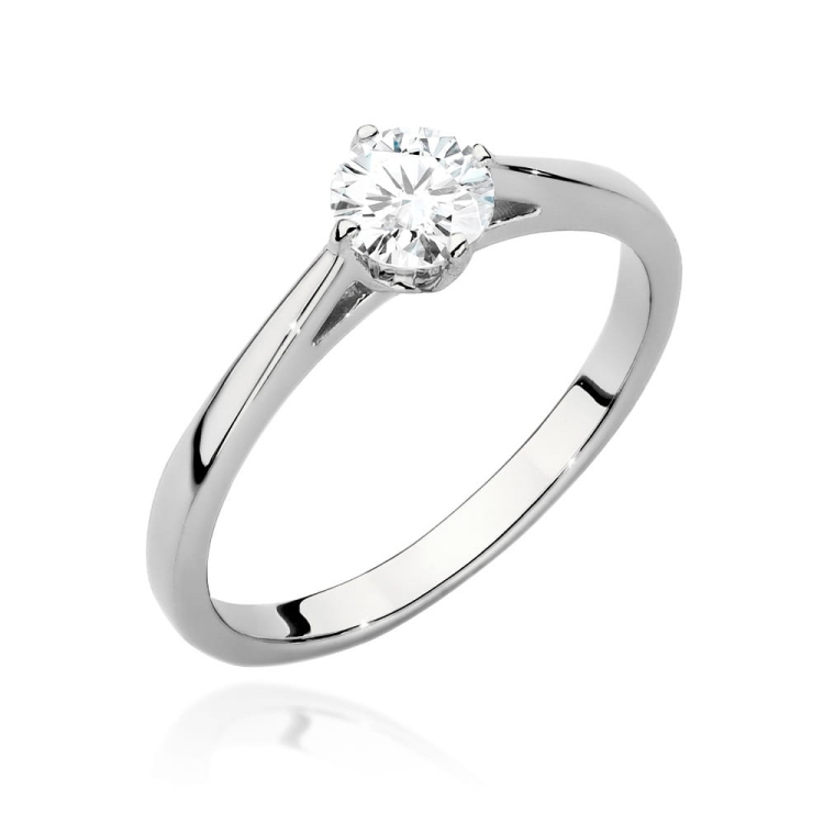 Pierścionek zaręczynowy z białego złota z diamentem 0,40ct Fire Of Love