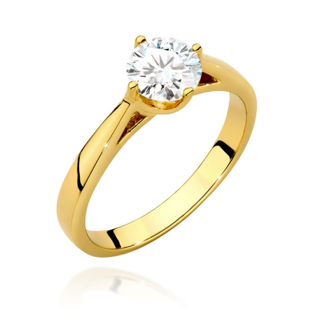 Przejdź do produktu Pierścionek zaręczynowy z żółtego złota z diamentem 0,70ct Fire Of Love 