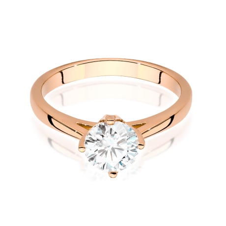 Przejdź do produktu Pierścionek zaręczynowy z różowego złota z brylantem 1,00ct Fire Of Love 
