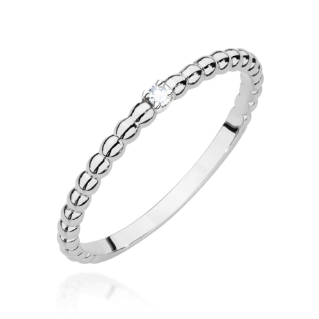 Przejdź do produktu Pierścionek zaręczynowy z białego złota z diamentem 0,02ct Fire Of Love 