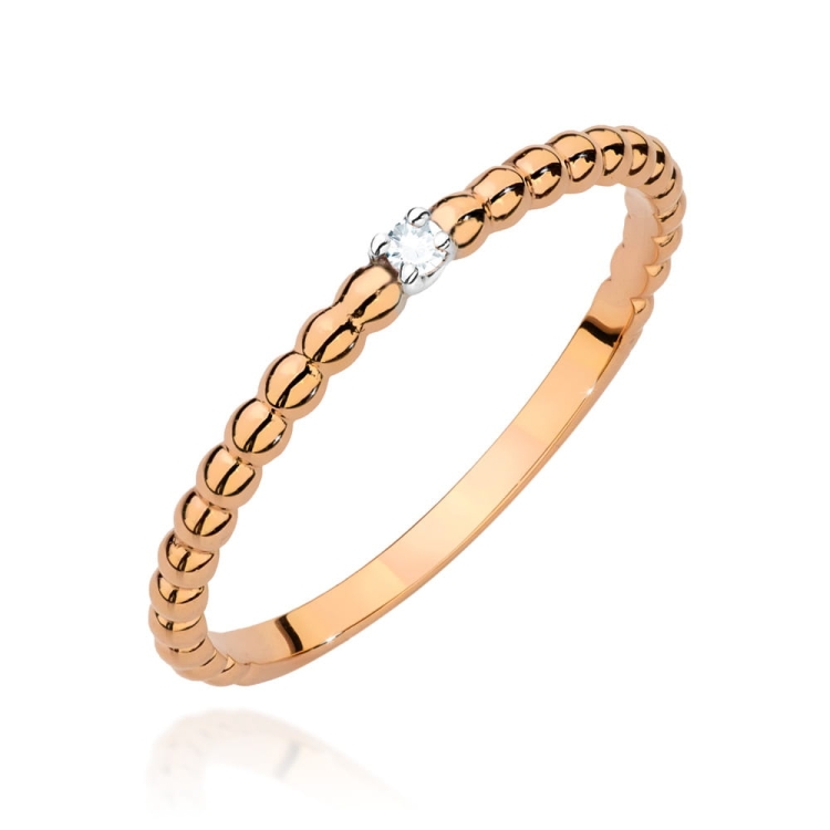 Pierścionek zaręczynowy z różowego złota z diamentem 0,02ct Fire Of Love