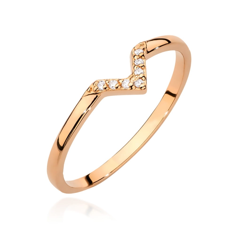 Pierścionek zaręczynowy z różowego złota z diamentami 0,04ct Fire Of Love