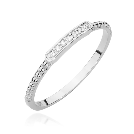 Przejdź do produktu Pierścionek zaręczynowy z białego złota z diamentami 0,04ct Fire Of Love