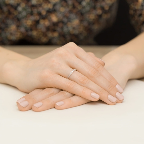 Przejdź do produktu Pierścionek zaręczynowy z białego złota z diamentami 0,04ct Fire Of Love