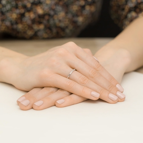 Przejdź do produktu Pierścionek zaręczynowy z białego złota z diamentami 0,04ct Fire Of Love