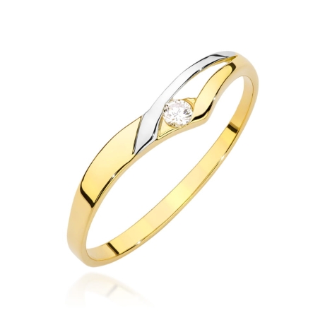Przejdź do produktu Pierścionek zaręczynowy z żółtego złota z diamentem 0,04ct Fire Of Love 