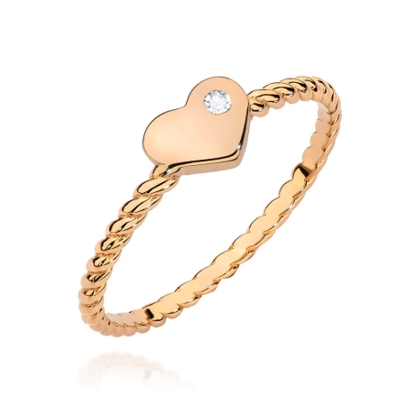 Przejdź do produktu Pierścionek zaręczynowy z różowego złota z diamentem 0,03ct Fire Of Love 