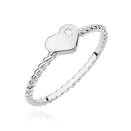 Przejdź do produktu Pierścionek zaręczynowy z białego złota z diamentem 0,03ct Fire Of Love 