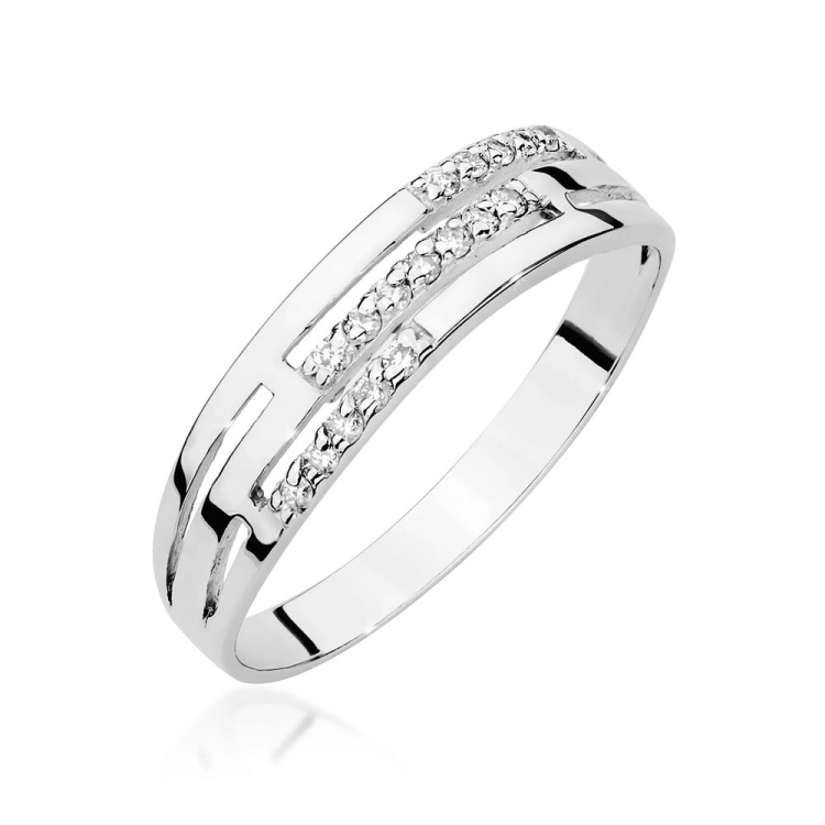 Pierścionek zaręczynowy z białego złota z diamentami 0,15ct Fire Of Love