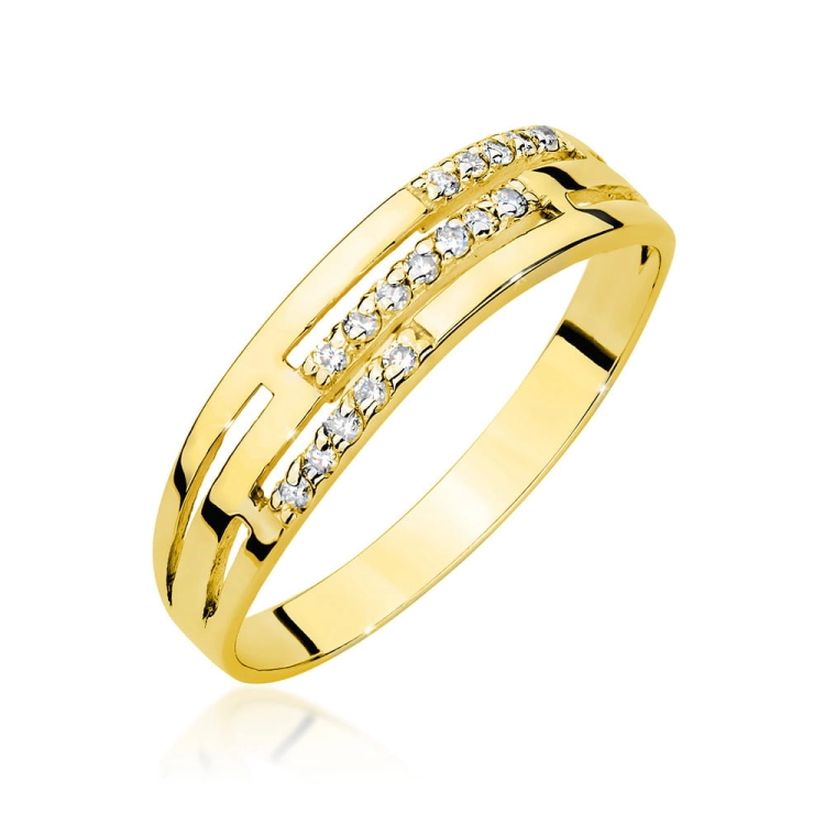 Pierścionek zaręczynowy z żółtego złota z diamentami 0,15ct Fire Of Love