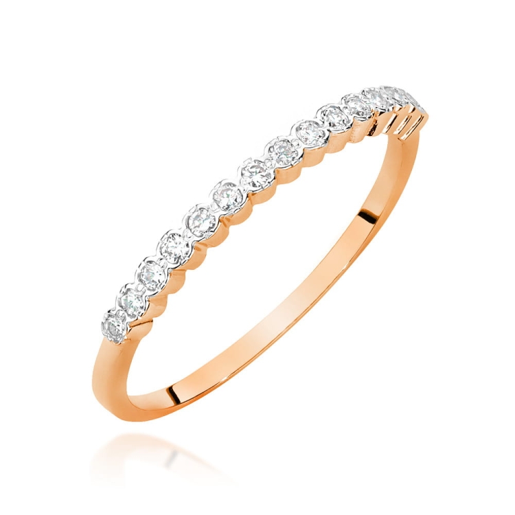 Pierścionek zaręczynowy z różowego złota z diamentami 0,07ct Fire Of Love