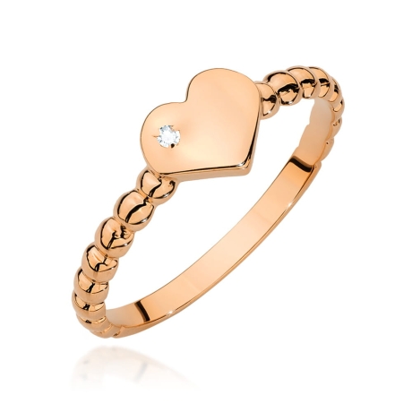 Przejdź do produktu Pierścionek zaręczynowy z różowego złota z diamentem 0,01ct Fire Of Love