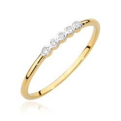 Pierścionek zaręczynowy z żółtego złota z diamentami 0,04ct Fire Of Love