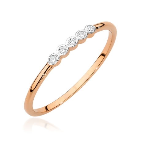 Przejdź do produktu Pierścionek zaręczynowy z różowego złota z diamentami 0,04ct Fire Of Love