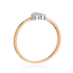 Pierścionek zaręczynowy z różowego złota z diamentami 0,10ct serce Fire Of Love