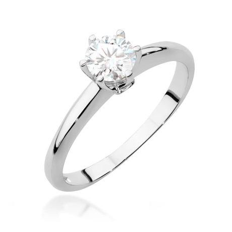 Przejdź do produktu Pierścionek zaręczynowy z białego złota z białym szafirem i diamentami 0,04ct Fire Of Love