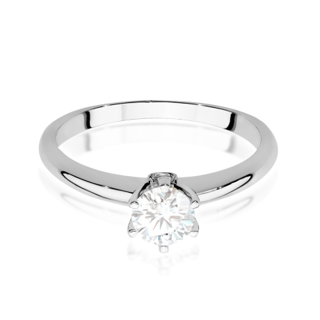 Przejdź do produktu Pierścionek zaręczynowy z białego złota z białym szafirem i diamentami 0,04ct Fire Of Love