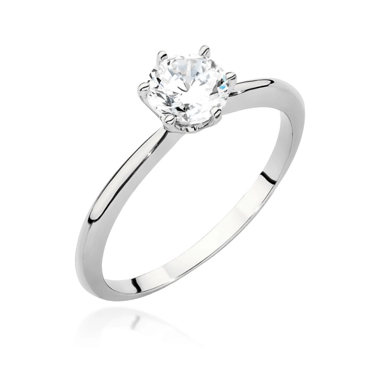 Pierścionek zaręczynowy z białego złota z brylantem 0,70ct Fire Of Love
