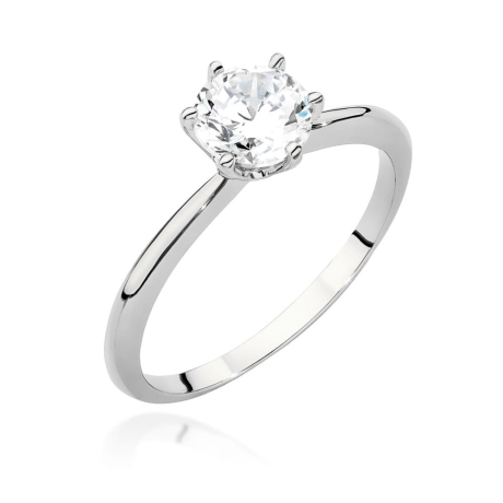 Przejdź do produktu Pierścionek zaręczynowy z białego złota z brylantem 1,00ct Fire Of Love