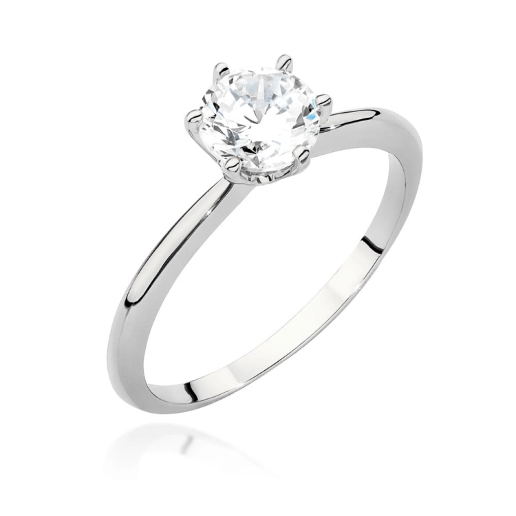 Pierścionek zaręczynowy z białego złota z brylantem 1,00ct Fire Of Love