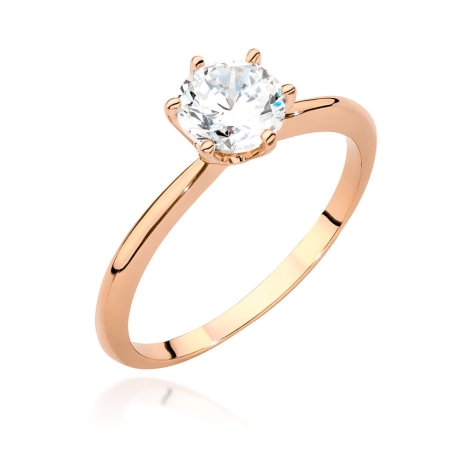 Przejdź do produktu Pierścionek zaręczynowy z różowego złota z brylantem 1,00ct Fire Of Love 
