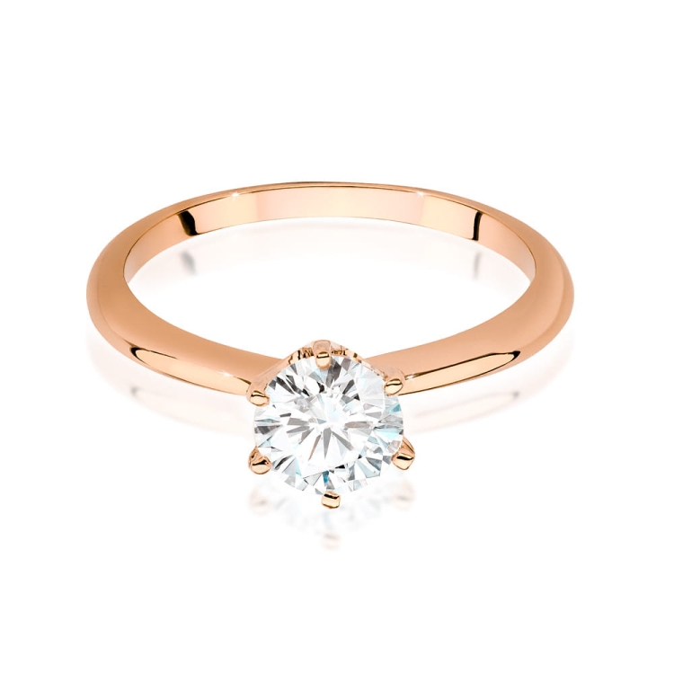 Pierścionek zaręczynowy z różowego złota z brylantem 1,00ct Fire Of Love