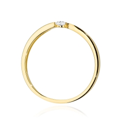 Pierścionek zaręczynowy z żółtego złota z brylantem 0,08ct Fire Of Love