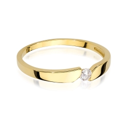 Pierścionek zaręczynowy z żółtego złota z brylantem 0,08ct Fire Of Love