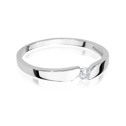 Pierścionek zaręczynowy z białego złota z brylantem 0,08ct Fire Of Love