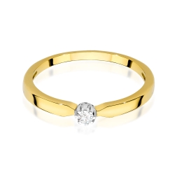 Pierścionek zaręczynowy z żółtego złota z diamentem 0,04ct Fire Of Love