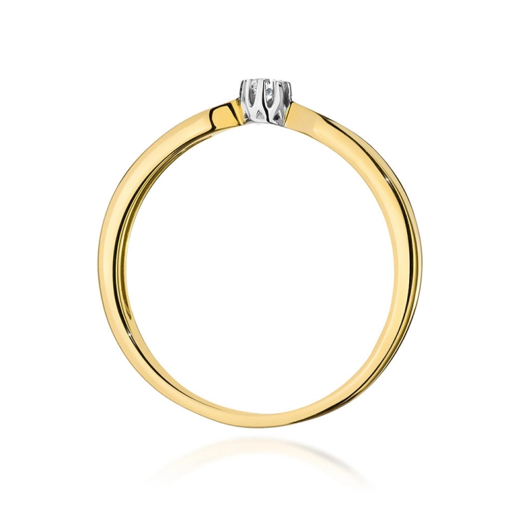 Pierścionek zaręczynowy z żółtego złota z diamentem 0,04ct Fire Of Love