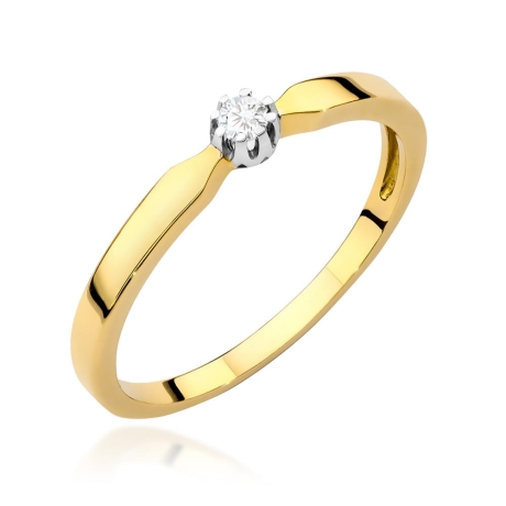 Przejdź do produktu Pierścionek zaręczynowy z żółtego złota z diamentem 0,04ct Fire Of Love 