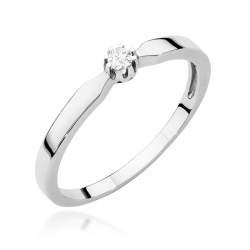 Pierścionek zaręczynowy z białego złota z diamentem 0,04ct Fire Of Love