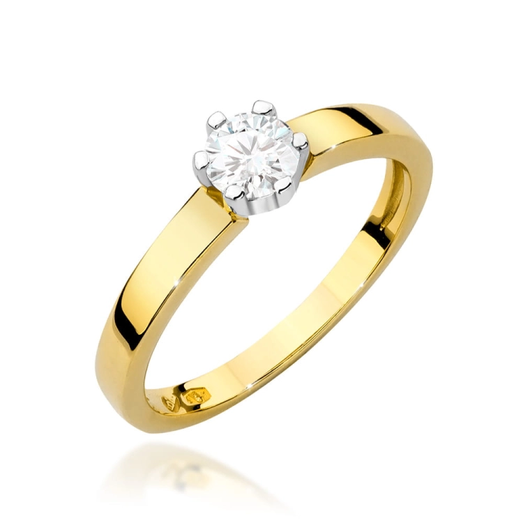 Pierścionek zaręczynowy z żółtego złota z diamentem 0,25ct Fire Of Love