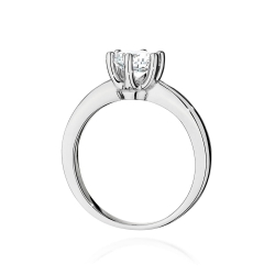 Pierścionek zaręczynowy z białego złota z brylantem 0,70ct Fire Of Love