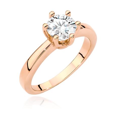 Przejdź do produktu Pierścionek zaręczynowy z różowego złota z brylantem 1,00ct Fire Of Love 