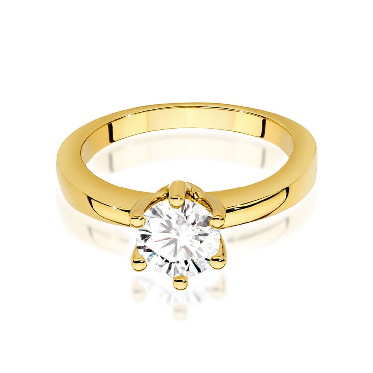 Pierścionek zaręczynowy z żółtego złota z brylantem 0,70ct Fire Of Love