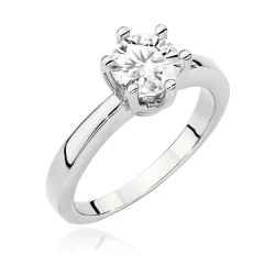 Pierścionek zaręczynowy z białego złota z brylantem 1,00ct Fire Of Love