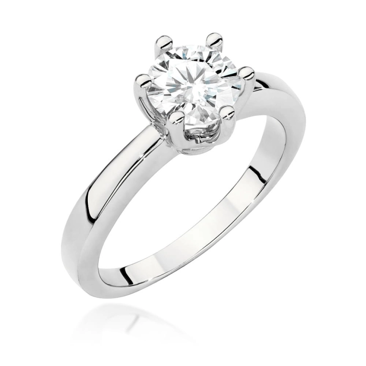 Pierścionek zaręczynowy z białego złota z brylantem 1,00ct Fire Of Love