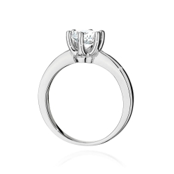 Pierścionek zaręczynowy z białego złota z brylantem 1,00ct Fire Of Love