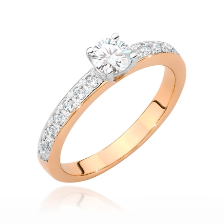 Przejdź do produktu Pierścionek zaręczynowy z różowego złota z centralnym diamentem 0,50ct Fire Of Love