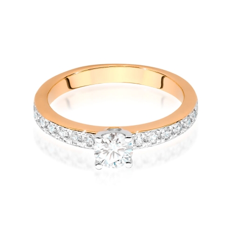 Przejdź do produktu Pierścionek zaręczynowy z różowego złota z centralnym diamentem 0,50ct Fire Of Love
