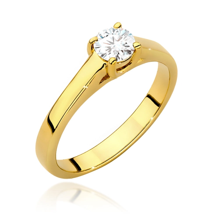 Pierścionek zaręczynowy z żółtego złota z diamentem 0,40ct Fire Of Love