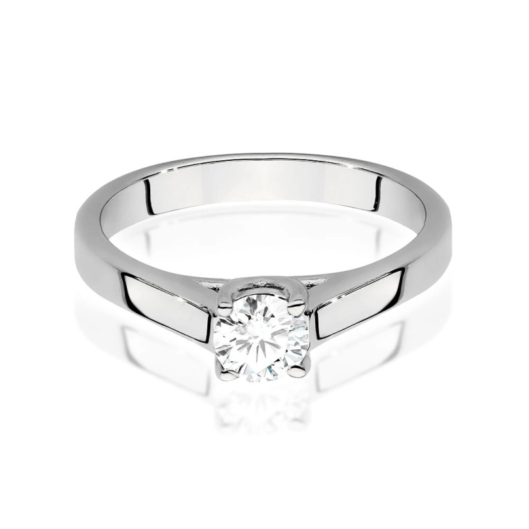Pierścionek zaręczynowy z białego złota z diamentem 0,40ct Fire Of Love